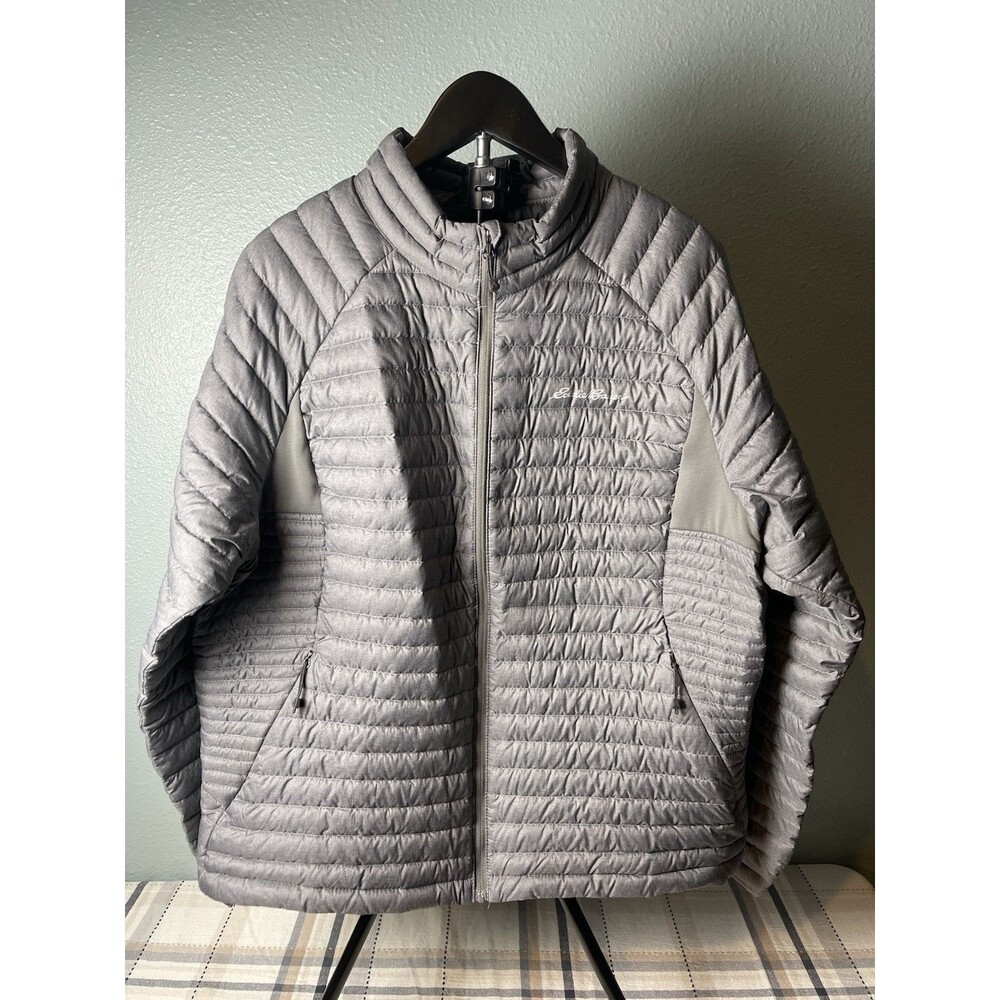Eddie Bauer Jacket Womens 2XL Gray First Ascent EB800 Pertex Goose Down Puffer